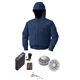 空調服 フード付屋外作業用（チタン加工）（KU90800） リチウムバッテリーセット（LIPRO2） ファンカラー：グレー 【 ダークブルー サイズ： 4L】 - 縮小画像1