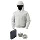 空調服 フード付屋外作業用空調服 大容量バッテリーセット ファンカラー：グレー 0800G22C06S6 【カラー：シルバー サイズ：4L】 - 縮小画像1