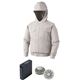 空調服 フード付ポリエステル製ワーク空調服 大容量バッテリーセット ファンカラー：グレー 0810G22C06S6 【カラー：シルバー サイズ：4L】 - 縮小画像1