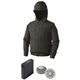 フード付き ワーク空調服/作業着 【ファンカラー：グレー カラー：チャコール 2L】 ポリエステル 大容量バッテリー付 撥水 - 縮小画像1