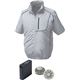 ポリエステル製半袖空調服 大容量バッテリーセット ファンカラー：シルバー 1720G22C06S6 【ウエアカラー：シルバー×ブラック 4L】 - 縮小画像1