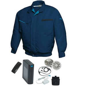 空調服/作業着 【LL ネイビー シルバーファン】 バッテリーセット 綿・ポリエステル混紡 洗濯耐久性 『FAN FIT FF91810』 - 拡大画像