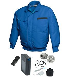 	空調服/作業着 【XL ブルー シルバーファン】 バッテリーセット 綿・ポリエステル混紡 洗濯耐久性 『FAN FIT FF91810』 - 拡大画像