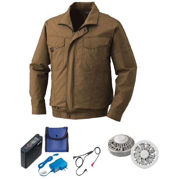 KU91400 空調服 R 綿薄手 タチエリ FAN2200G・RD9261・LISUPER1セット キャメル M