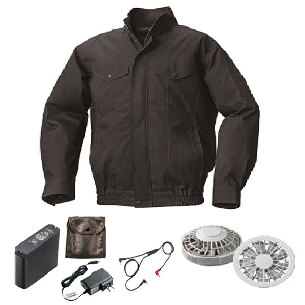 KU92040 空調服 R 綿 ヘリンボーン FAN2200G・RD9261・LIPRO2セット ブラック 4L