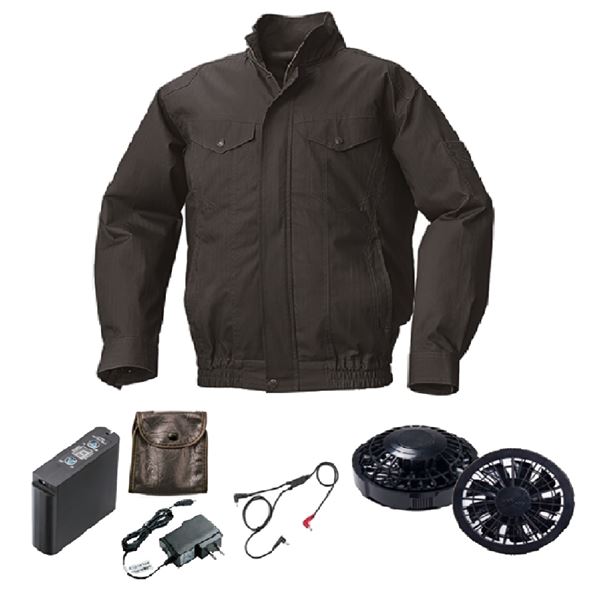 KU92040 空調服 R 綿 ヘリンボーン FAN2200B・RD9261・LIPRO2セット ブラック 4L