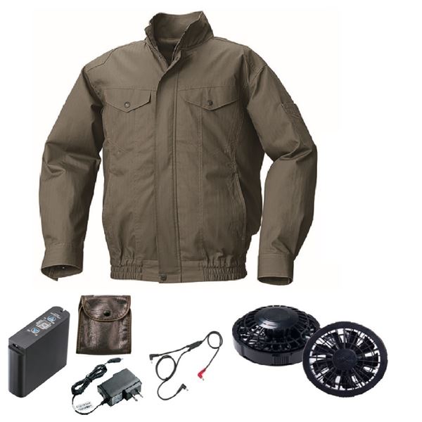 KU92040 空調服 R 綿 ヘリンボーン FAN2200B・RD9261・LIPRO2セット カーキ LL