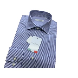 イタリア製コットンドレスシャツ　ブルーストライプ　M  商品写真1