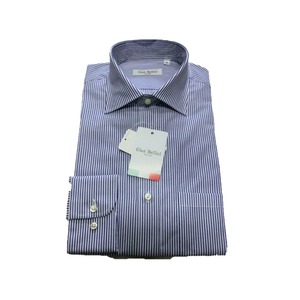 イタリア製コットンドレスシャツ　ブルーストライプ　M  商品写真2