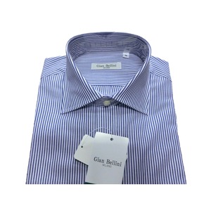 イタリア製コットンドレスシャツ　ブルーストライプ　L 商品写真3