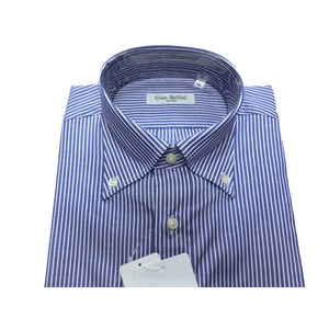 イタリア製コットンドレスシャツ　ブルーストライプ大　M 商品写真3