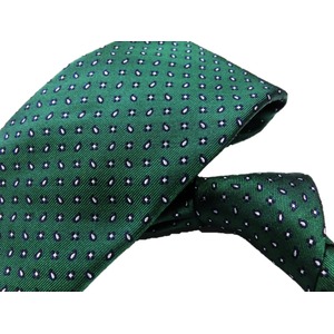 日本製シルク100%ネクタイ　グリーン　ペイズリー&小紋  商品写真3