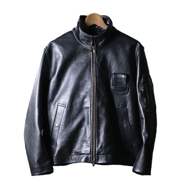 フランス空軍レザージャケットレプリカ ブラック (サイズ104)