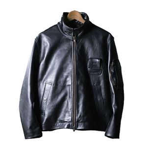 フランス空軍レザージャケットレプリカ ブラック (サイズ112)