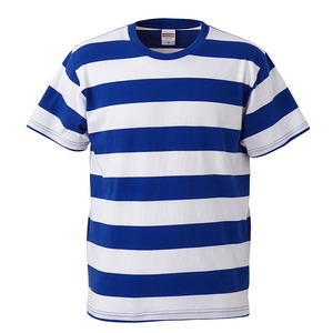ボールドボーダーショートスリーブTシャツ　ロイヤルブルー&ホワイト M 商品写真