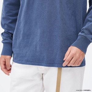 ピグメントダイロングスリーブ5.6オンス長袖Tシャツ　ビンテージネイビー　S　　 商品写真3