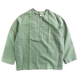 ハンガリー軍放出メヂカルパジャマシャツ　リネン　未使用デットストック　ミントグリーン　48