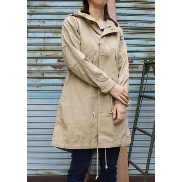 「M-51」青島ライナーモッズコートシェルワンウォッシュ加工 レディース カーキ