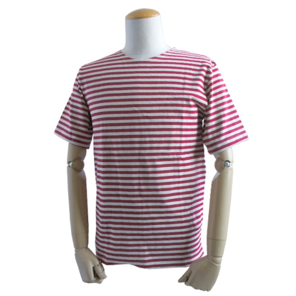 ロシア軍放出 ボーダーシャツ デットストック レッド XL