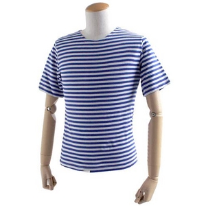 ロシア軍放出 ボーダーシャツ デットストック ブルー XL