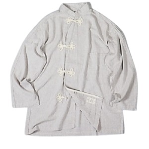 USタイプ MED スリーピングシャツ S ナチュラル 長袖 復刻 綿 リネン アメリカ軍 パジャマ ミリタリーウェア