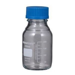 （まとめ）メジューム瓶 250ml（青蓋付 Fisher） 【×10セット】