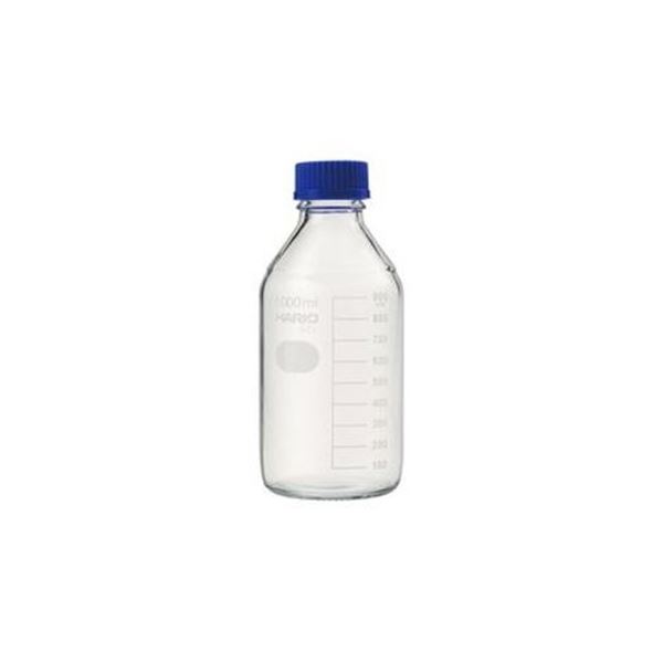 （まとめ）ねじ口瓶（青蓋付 HARIO） 1000mL 【×5セット】