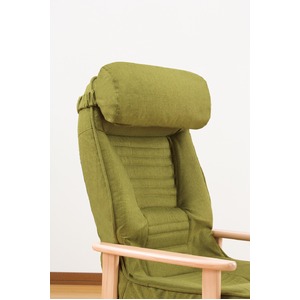 天然木低反発リクライニング高座椅子(クッション付) グリーン【組立不要完成品】 商品写真2