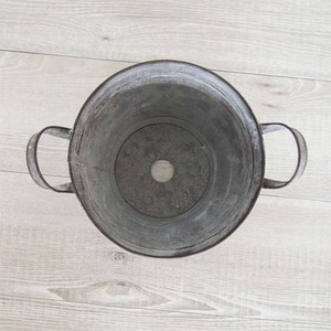 ブリキ製植木鉢 ウーノ GMラウンド 穴有り  25×23cm 2個入り 商品写真3