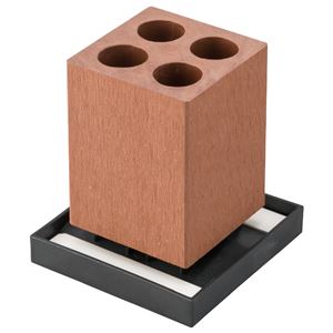 （まとめ） カラリ アンブレラスタンド4本ストレート ブラウン 【×5セット】