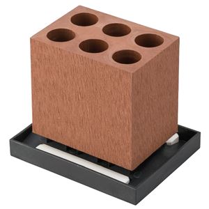 （まとめ） カラリ アンブレラスタンド6本ストレート ブラウン 【×2セット】