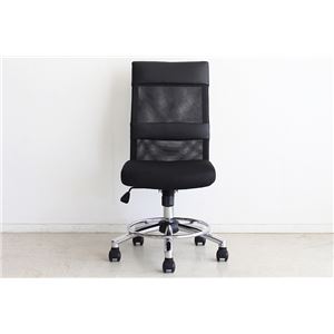 オフィスチェア/デスクチェア 【ブラック】 幅55cm スチール キャスター 通気性 メッシュ 『リトル』 〔会社 書斎〕 【組立品】【代引不可】