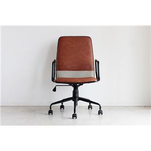 オフィスチェア/デスクチェア 【ブラウン】 幅62cm スチール キャスター 肘付き 『レバン』 〔会社 書斎〕 【組立品】【代引不可】
