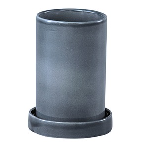 インテリアポット 陶器製植木鉢 カーム シリンダー ブルー 12cm 2個入り 商品写真1