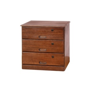 天然木 桐 カギ付きプライバシーチェスト 3段 OSK-K023-R【完成品】