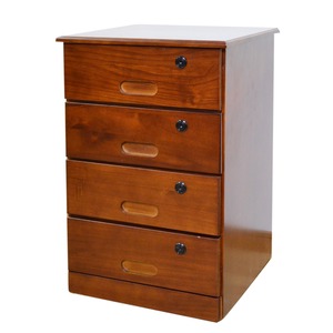 天然木 桐 カギ付きプライバシーチェスト 4段 OSK-K024-R【完成品】