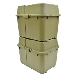 収納ボックス 幅62cm 2個組 70L 日本製 軽量 丈夫 南京錠取付穴付 コンテナボックス アーミーグリーン ArmeyGreen620 アウトドア
