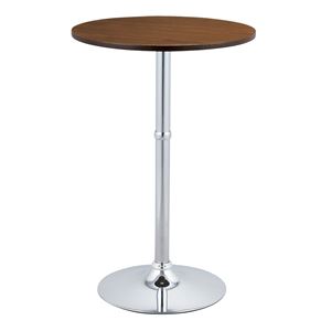 ハイテーブル(ラウンドテーブル/バーテーブル) 直径60×高さ90cm スチールフレーム/木目調 ブラウン 商品写真