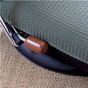 ハイバック回転座椅子(リクライニングチェア) 肘付き/ポンプ肘式 日本製 グリーン 【完成品】 商品写真3