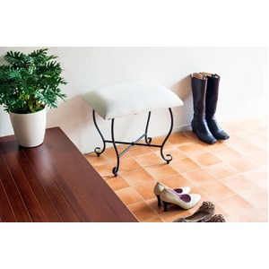 ヨーロッパ風 スツール/腰掛け椅子 【幅45cm】 スチール脚 張地:合成皮革/合皮 『Del Sol』 商品写真4