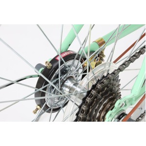 折りたたみ自転車 26インチ/グリーン(緑)×ブラウン 低床型 【Raychell】 レイチェル R-321N 商品写真3