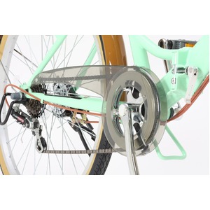 折りたたみ自転車 26インチ/グリーン(緑)×ブラウン 低床型 【Raychell】 レイチェル R-321N 商品写真5