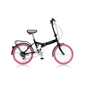 折りたたみ自転車 20インチ/ピンク シマノ6段変速 【MIWA】 ミワ FD1B-206 - 拡大画像