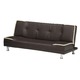 ソファーベッド 【シングルサイズ】 PVCレザー(合皮) ブラウン 【完成品 開梱設置】 - 縮小画像1