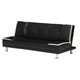 ソファーベッド 【シングルサイズ】 PVCレザー(合皮) ブラック(黒) 【完成品 開梱設置】 - 縮小画像1