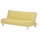 ソファーベッド 【シングルサイズ】 PVCレザー(合皮) イエロー(黄) 【完成品 開梱設置】 - 縮小画像1