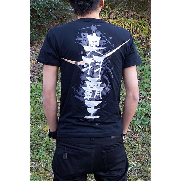 戦国武将Tシャツ 【伊達政宗 奥羽覇王】 Mサイズ 半袖 ブラック(黒) 〔Uネック おもしろ〕