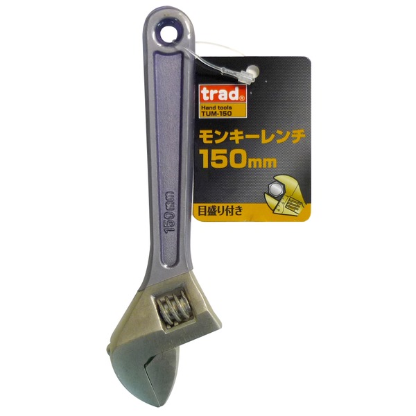 （まとめ）TRAD モンキーレンチ/作業工具 【150mm】 目盛付き TUM-150 〔業務用/DIY用品/日曜大工/スパナ〕 【×5セット】