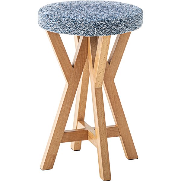 スツール オットマン 幅30cm×奥行30cm×高さ45cm ブルー 3脚セット 木製 リビング ダイニング インテリア家具