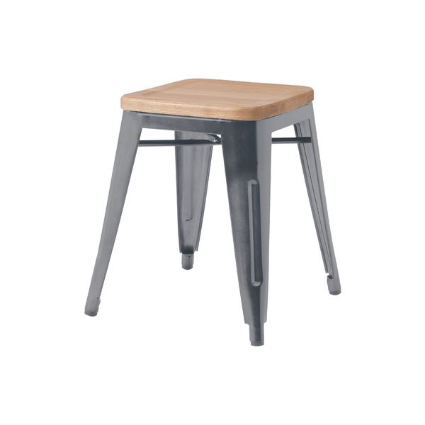 (まとめ) スツール シルバー 完成品 【×4セット】